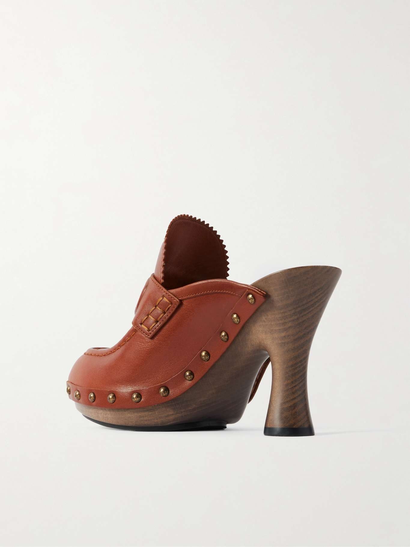 Studded leather mules Tan - 3