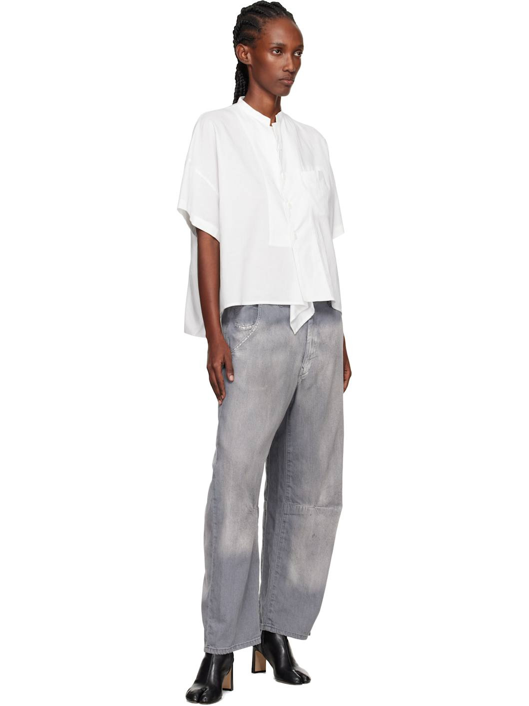 Gray U-Wide Jeans - 4