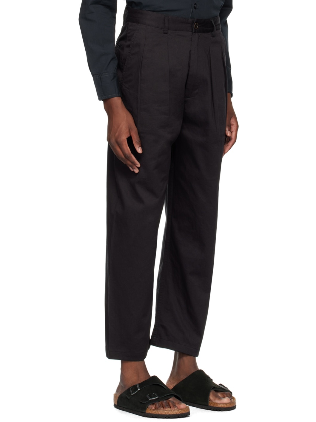 Black Double Pleat Trousers - 2