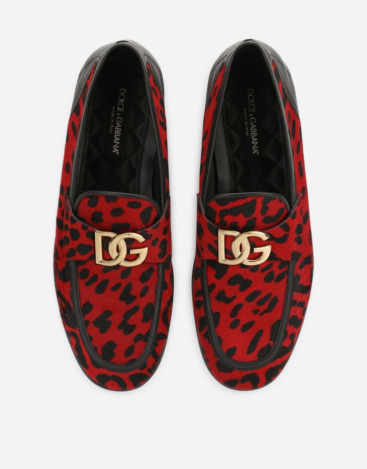 Leopard-print pony hair slippers - 4