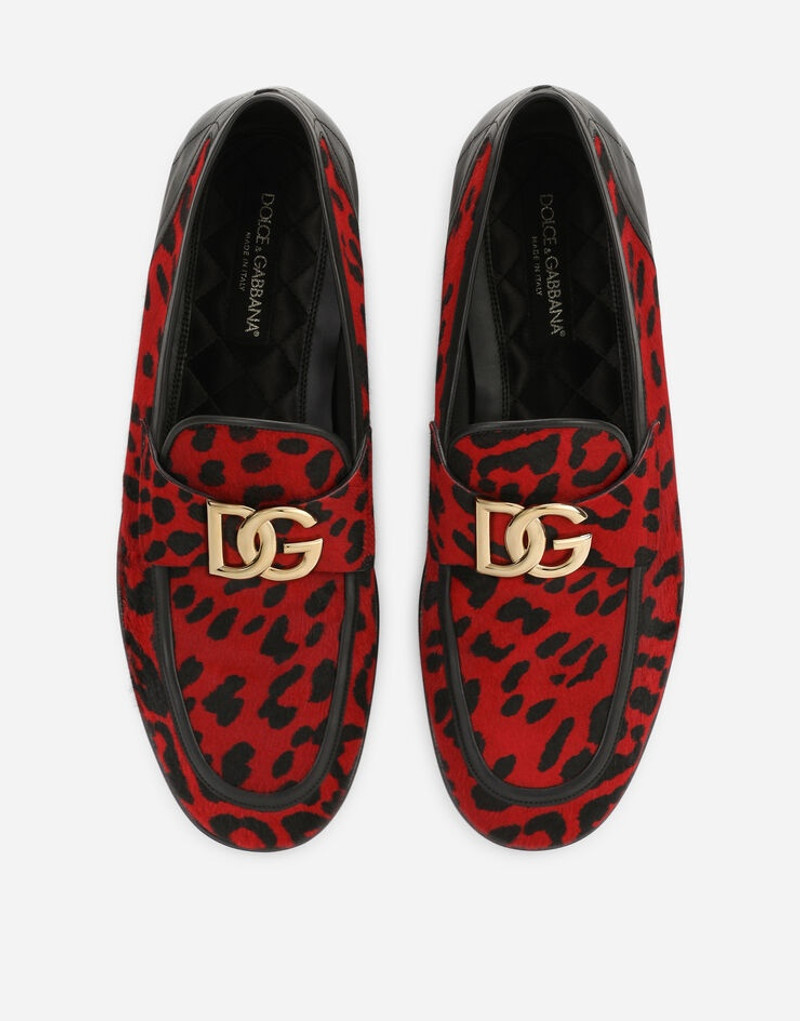 Leopard-print pony hair slippers 4