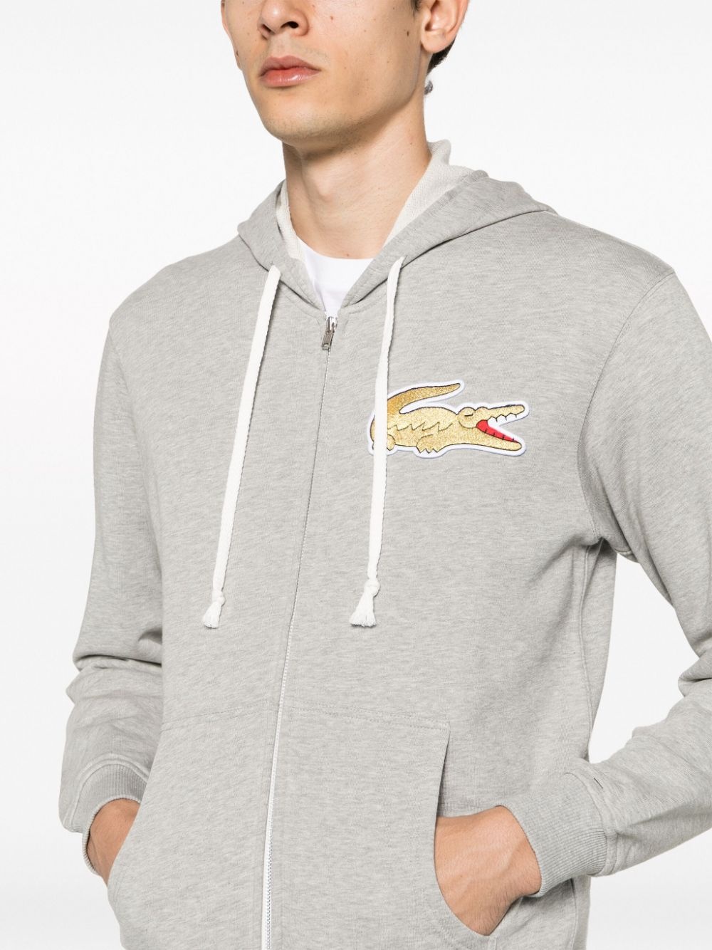 logo-patch cotton jacket - 5