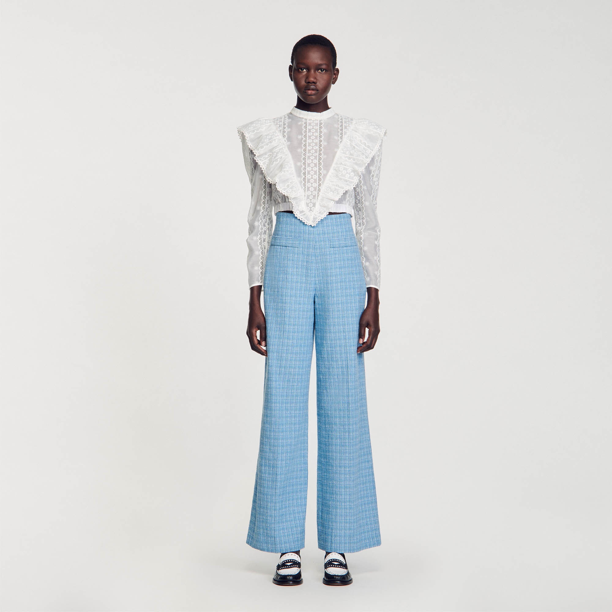 WIDE-LEG TWEED TROUSERS - 3