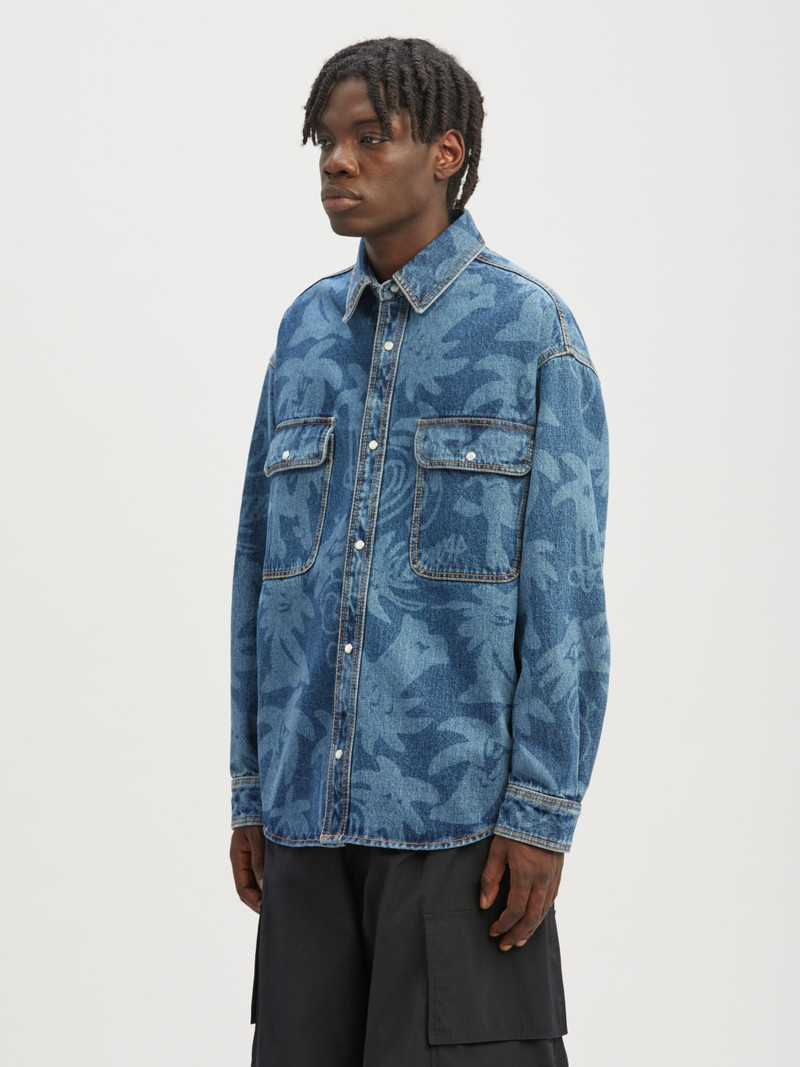 Palmity Allover Laser Denim Shirt 5
