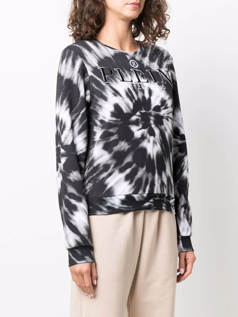 logo-embroidered tie-dye sweatshirt 3