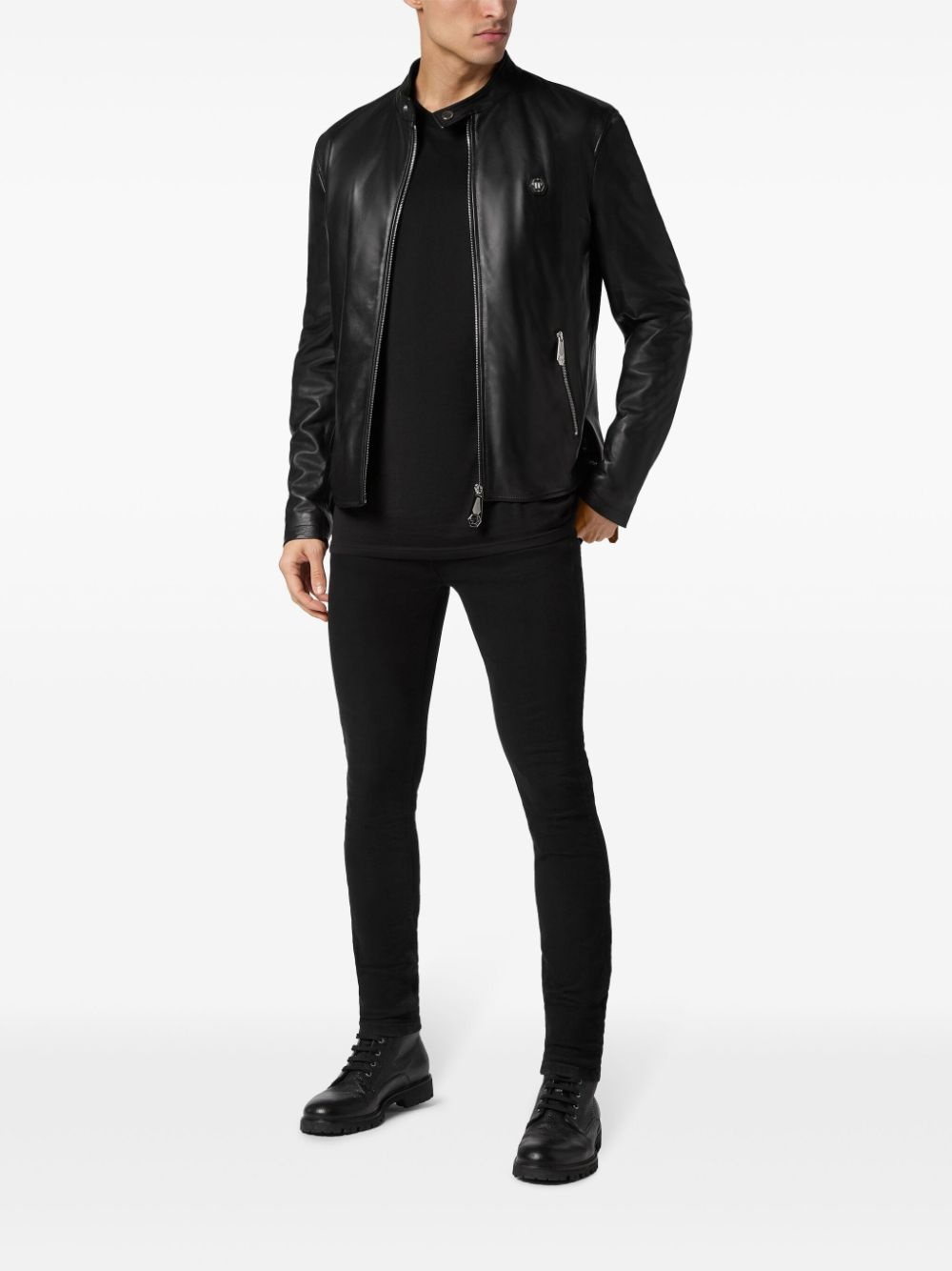 leather moto jacket - 2