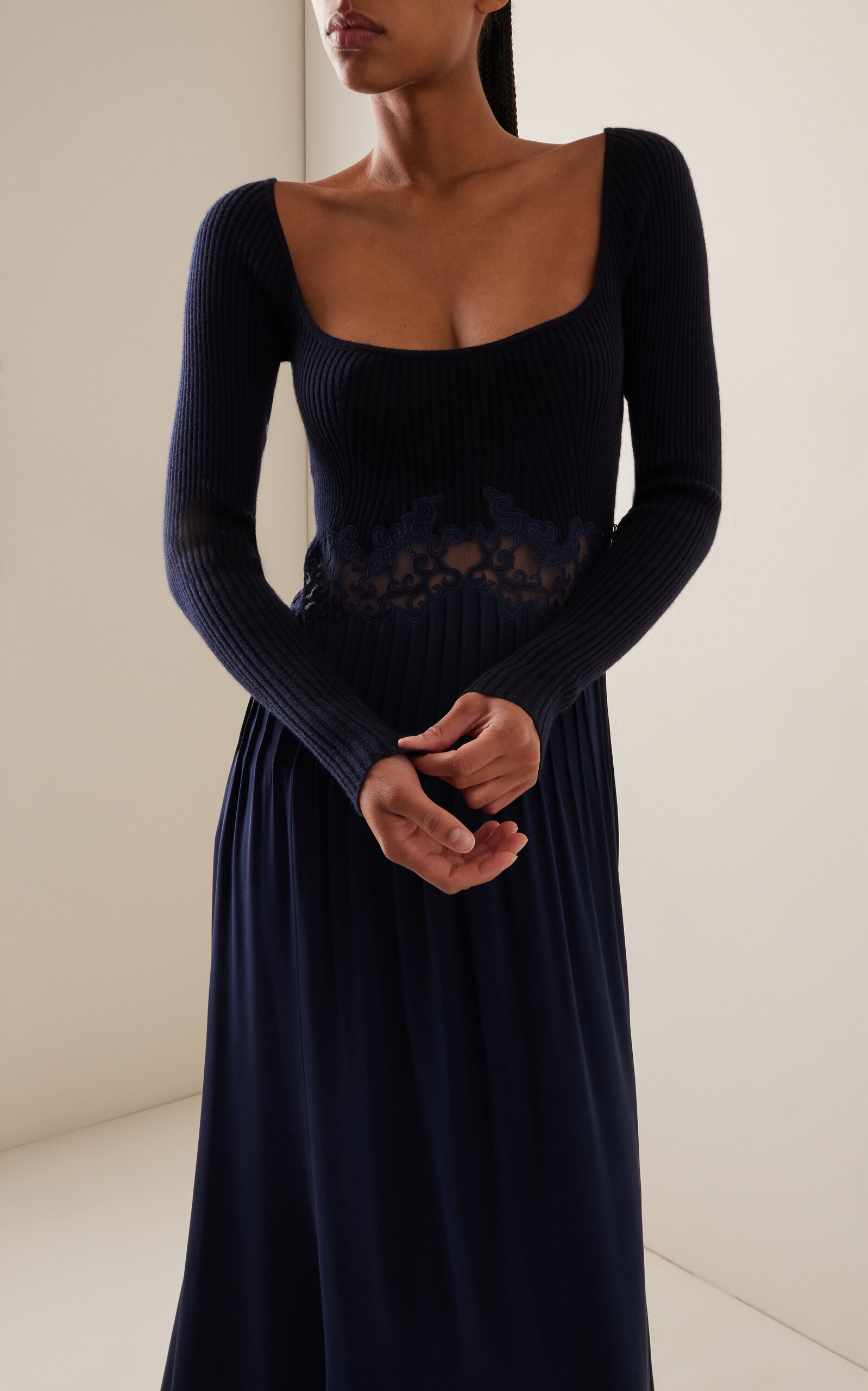 Prior Silk Maxi Dress navy - 3