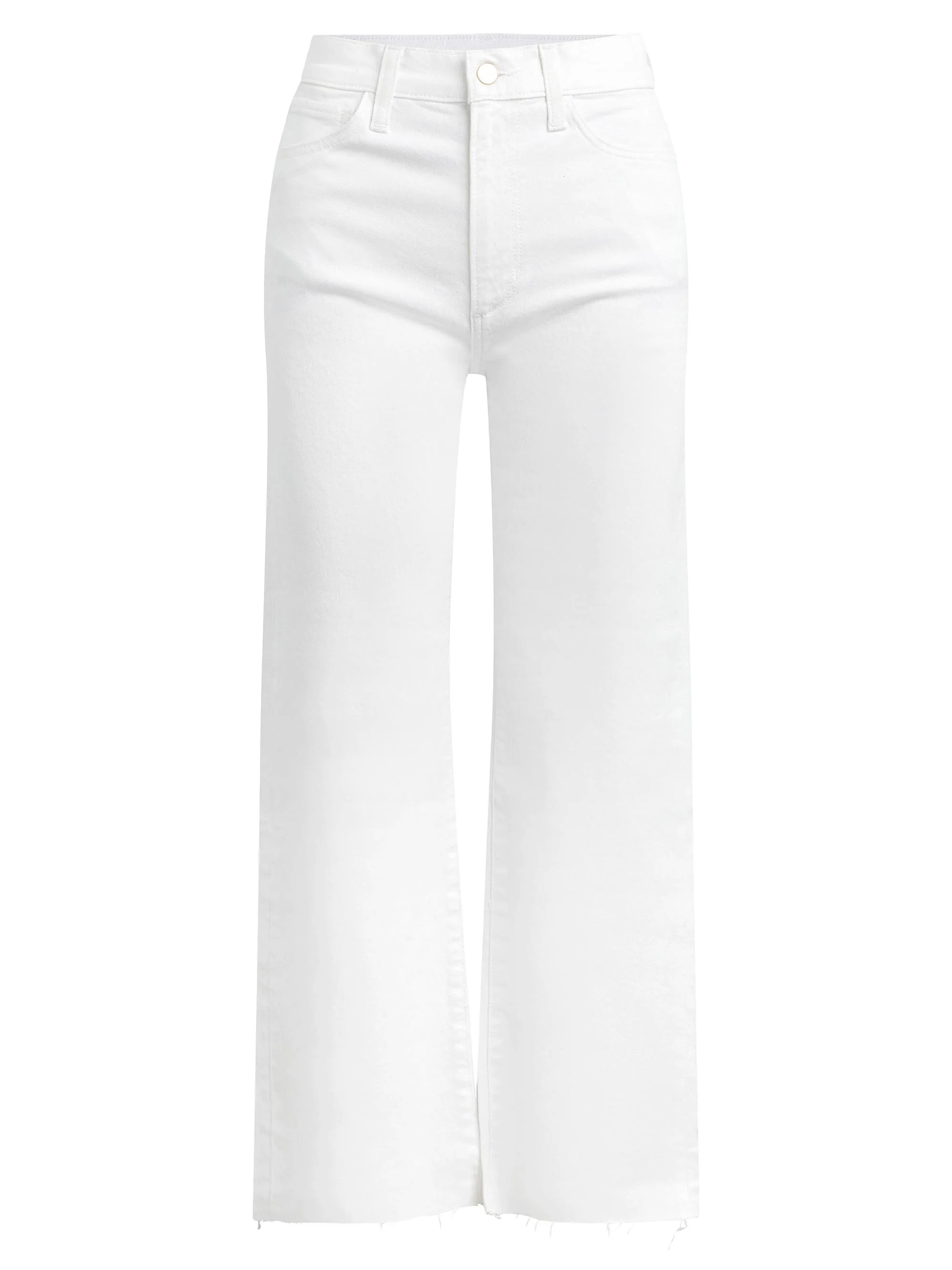 Women's Blake Wide-Leg Raw-Hem Denim Pants - White - 1
