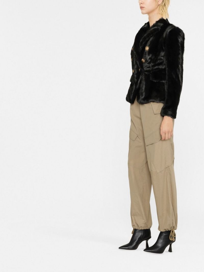 faux-fur double breasted jacket - 3