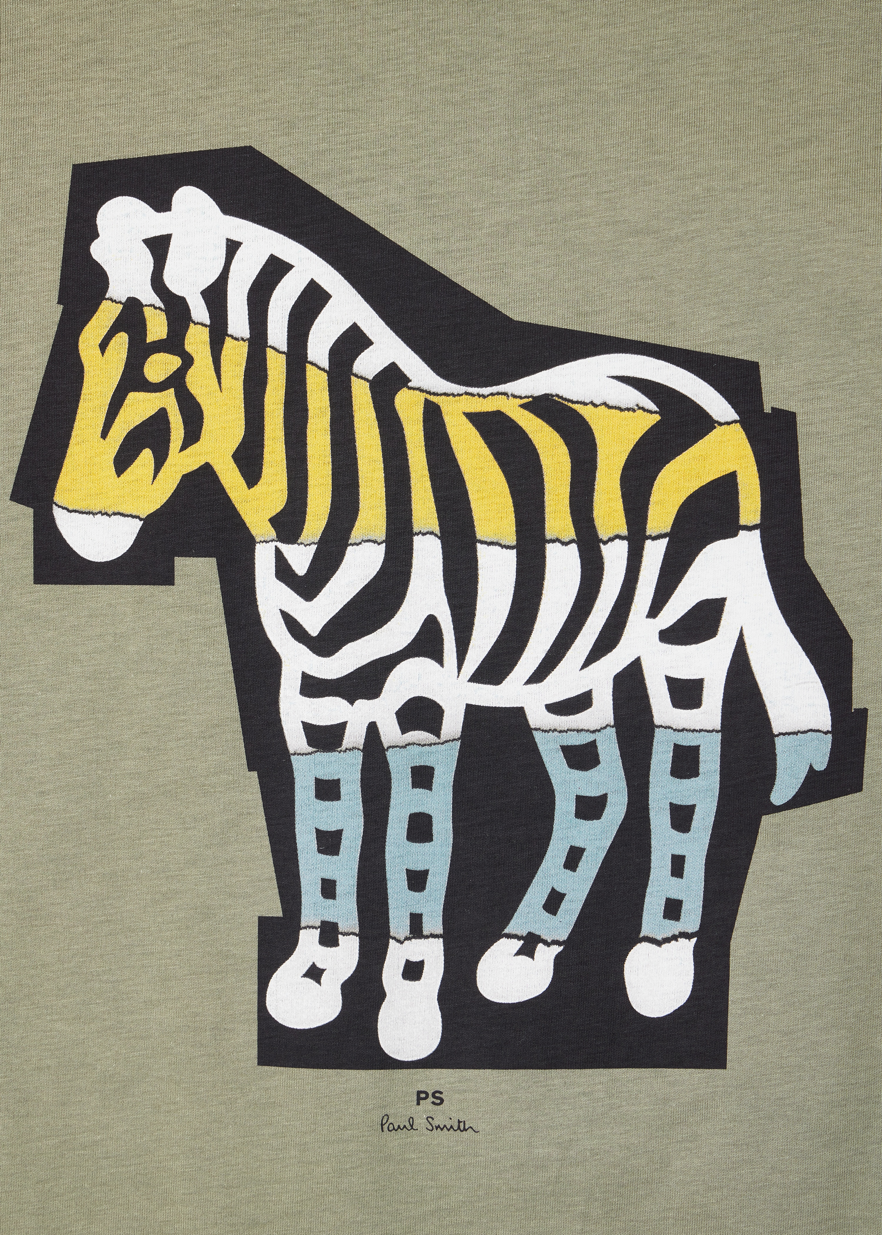 Khaki 'Zebra Cutout' Print T-Shirt - 2