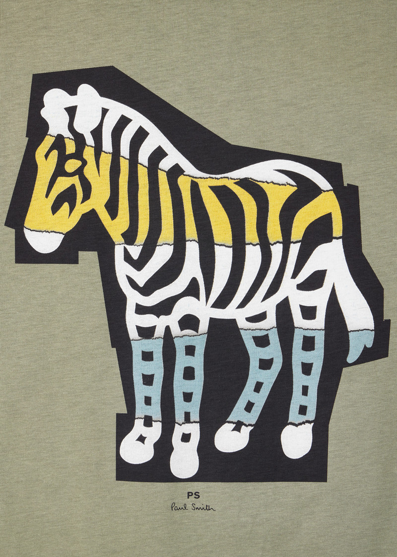 Paul Smith Khaki 'Zebra Cutout' Print T-Shirt outlook
