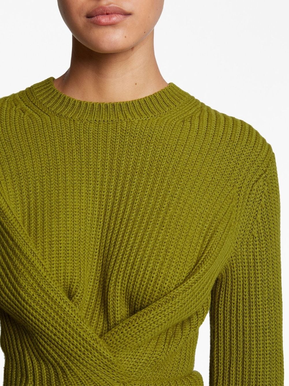 ribbed-knit wrap jumper - 5