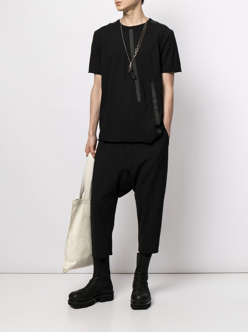 Isaac Sellam panelled contrast-trim T-shirt outlook