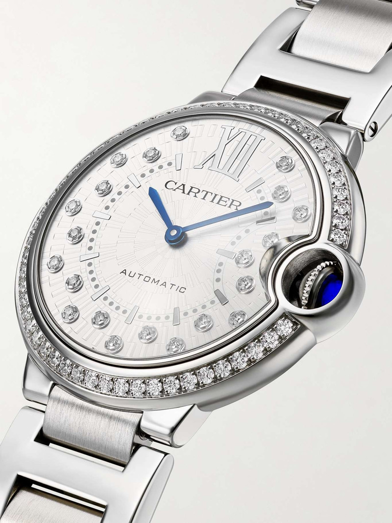 Ballon Bleu de Cartier Automatic 36mm stainless steel and diamond watch 3