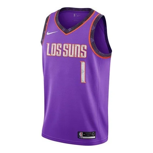 Nike NBA Retro Basketball Jersey/Vest SW Fan Edition 18-19 Season Phoenix Suns Devin Booker 1 Purple - 1