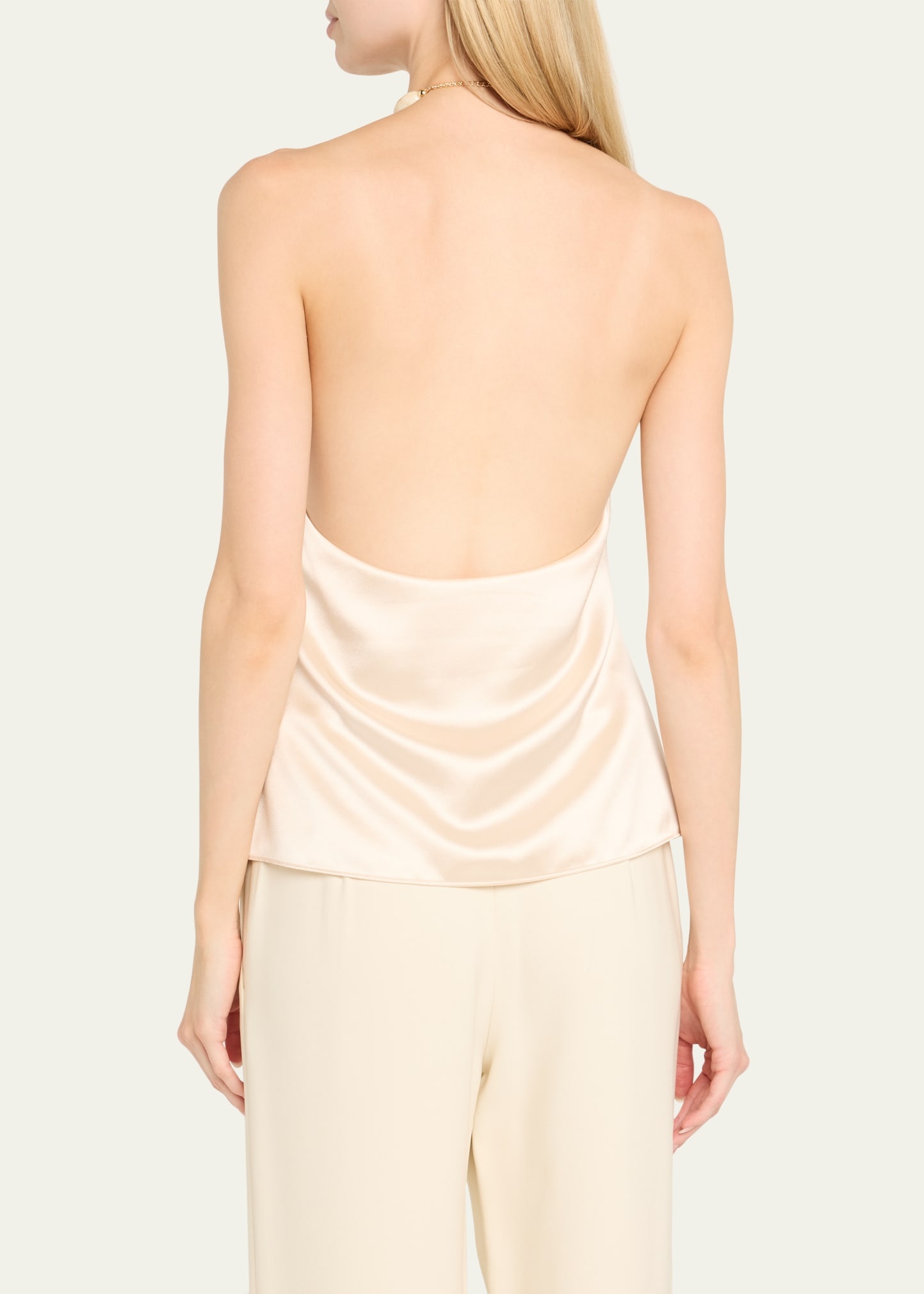 Milani Beaded Satin Halter Top - 3