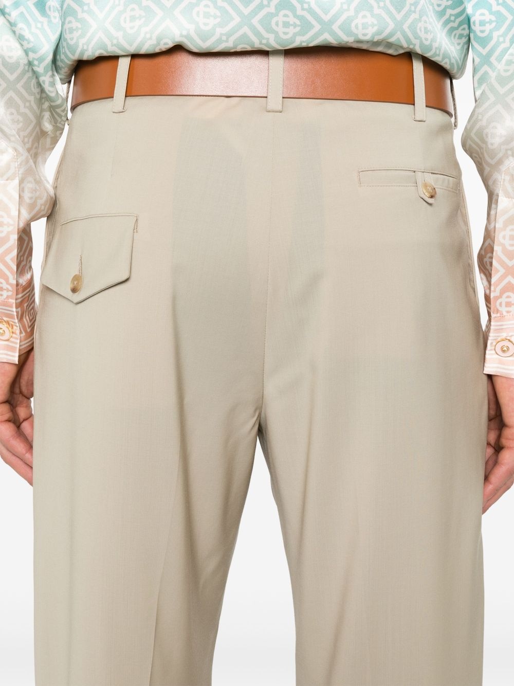 belted straight-leg trousers - 5