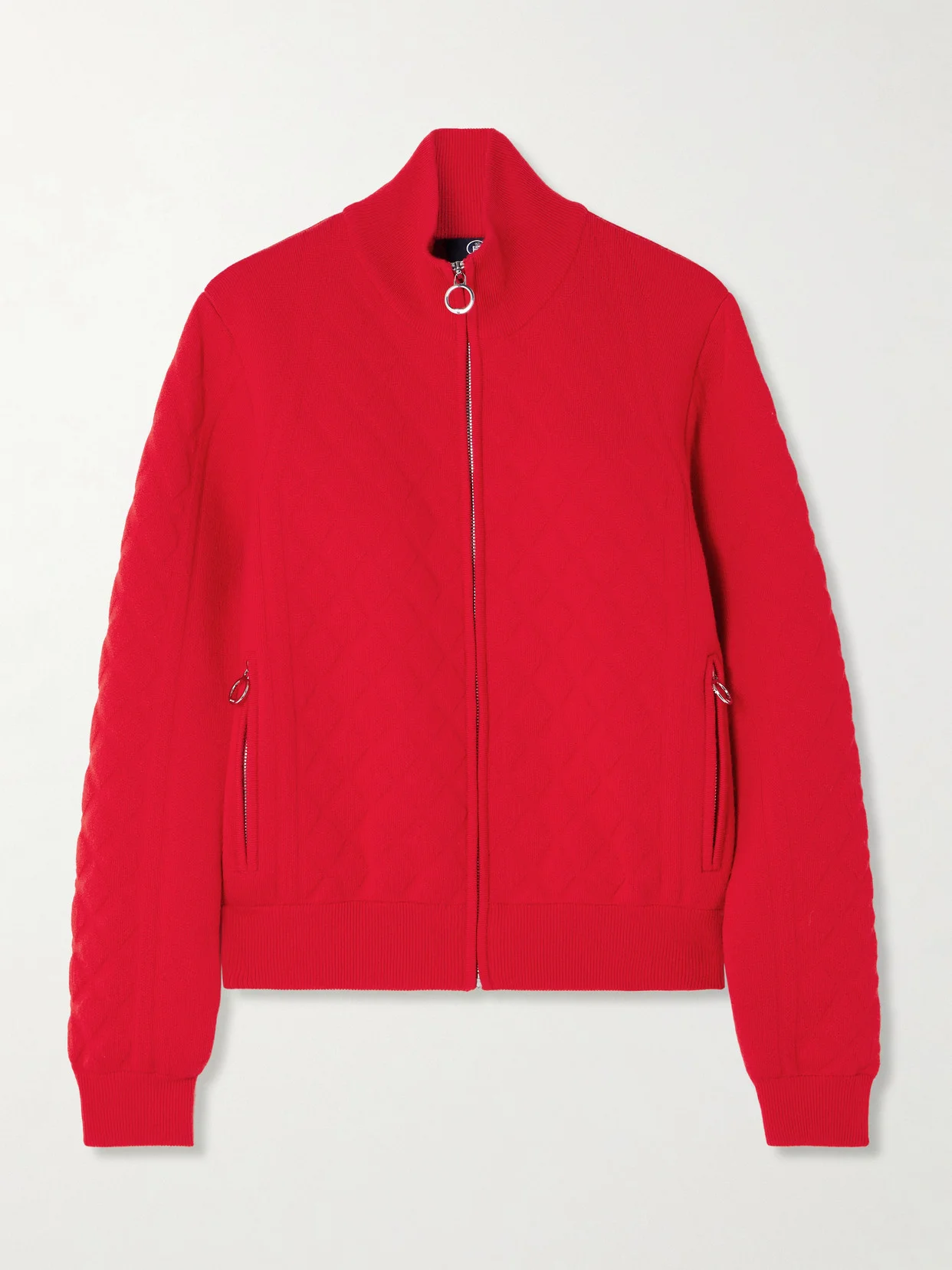 Nuria Jacquard-knit Wool-blend Turtleneck Cardigan - 1