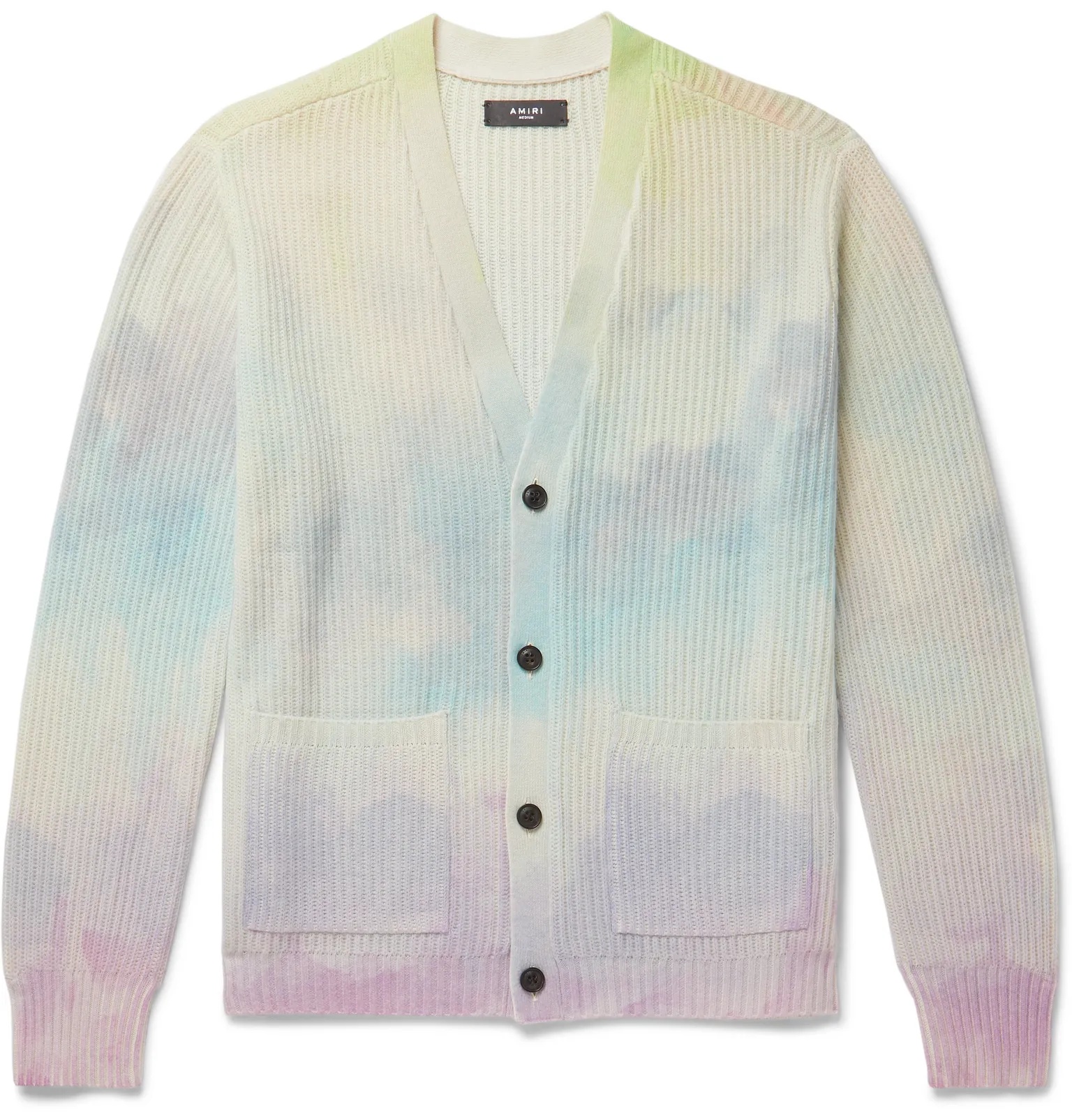 Ribbed Tie-Dyed Cashmere-Blend Cardigan - 1