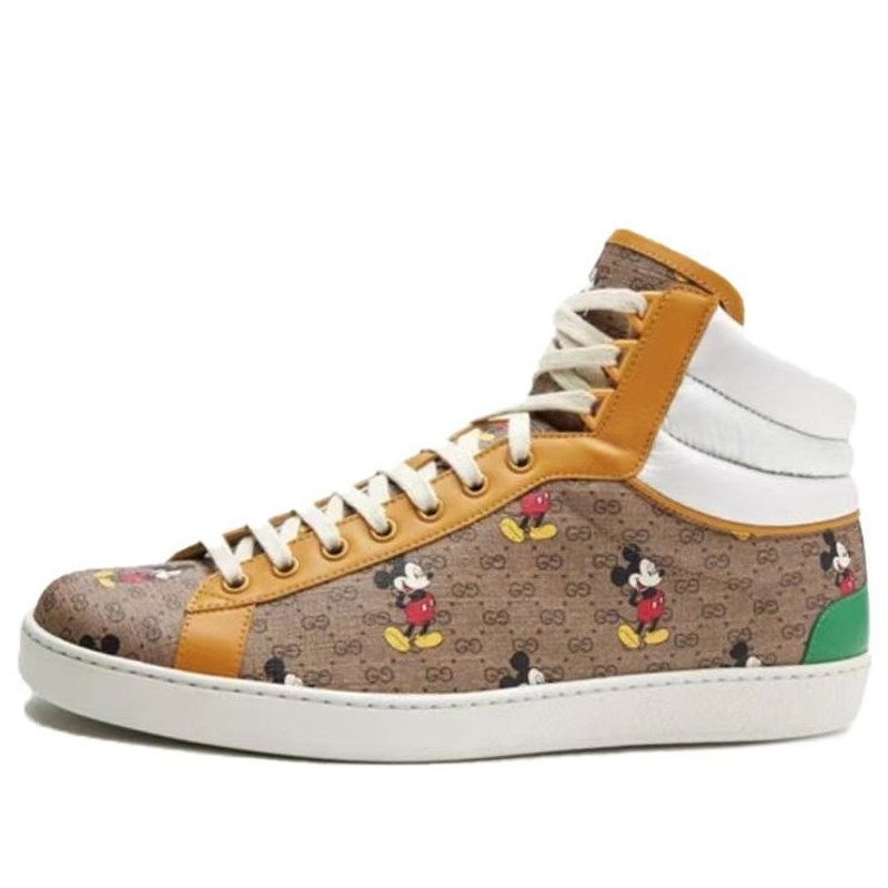 Gucci X Disney Mickey Mouse GG Sneakers 'Brown Yellow' 603698-HWU70-8485 - 1