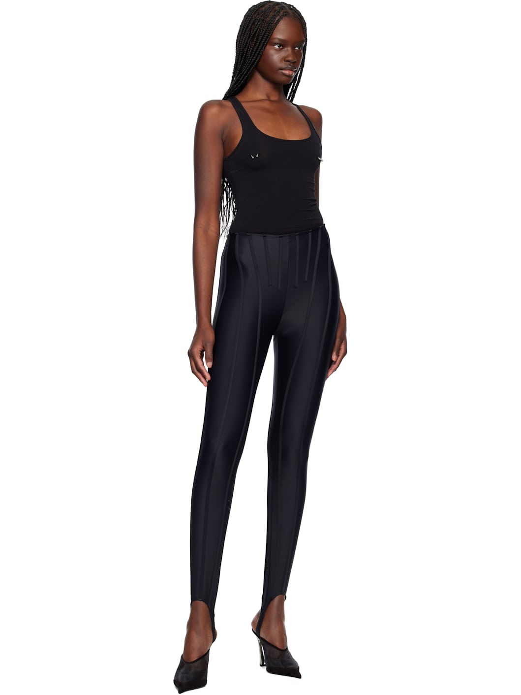 Black Pierced Tank Bodysuit - 5