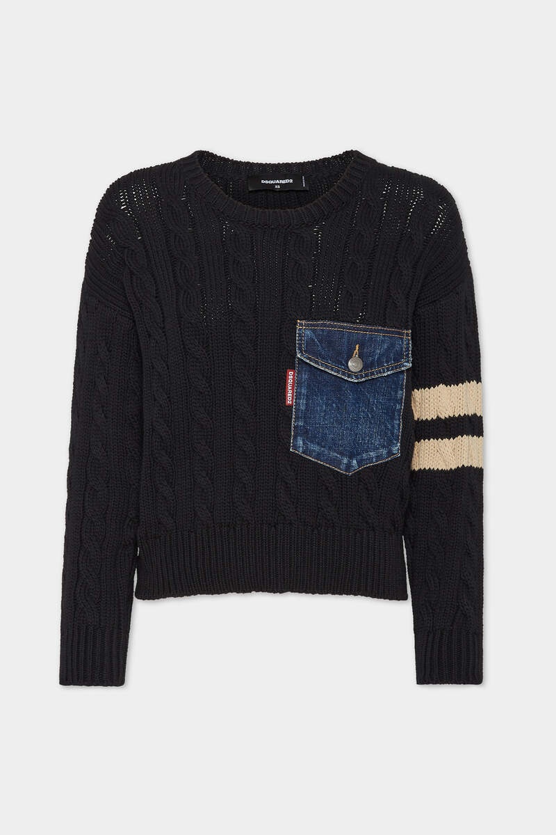 DENIM MIX PULLOVER - 1
