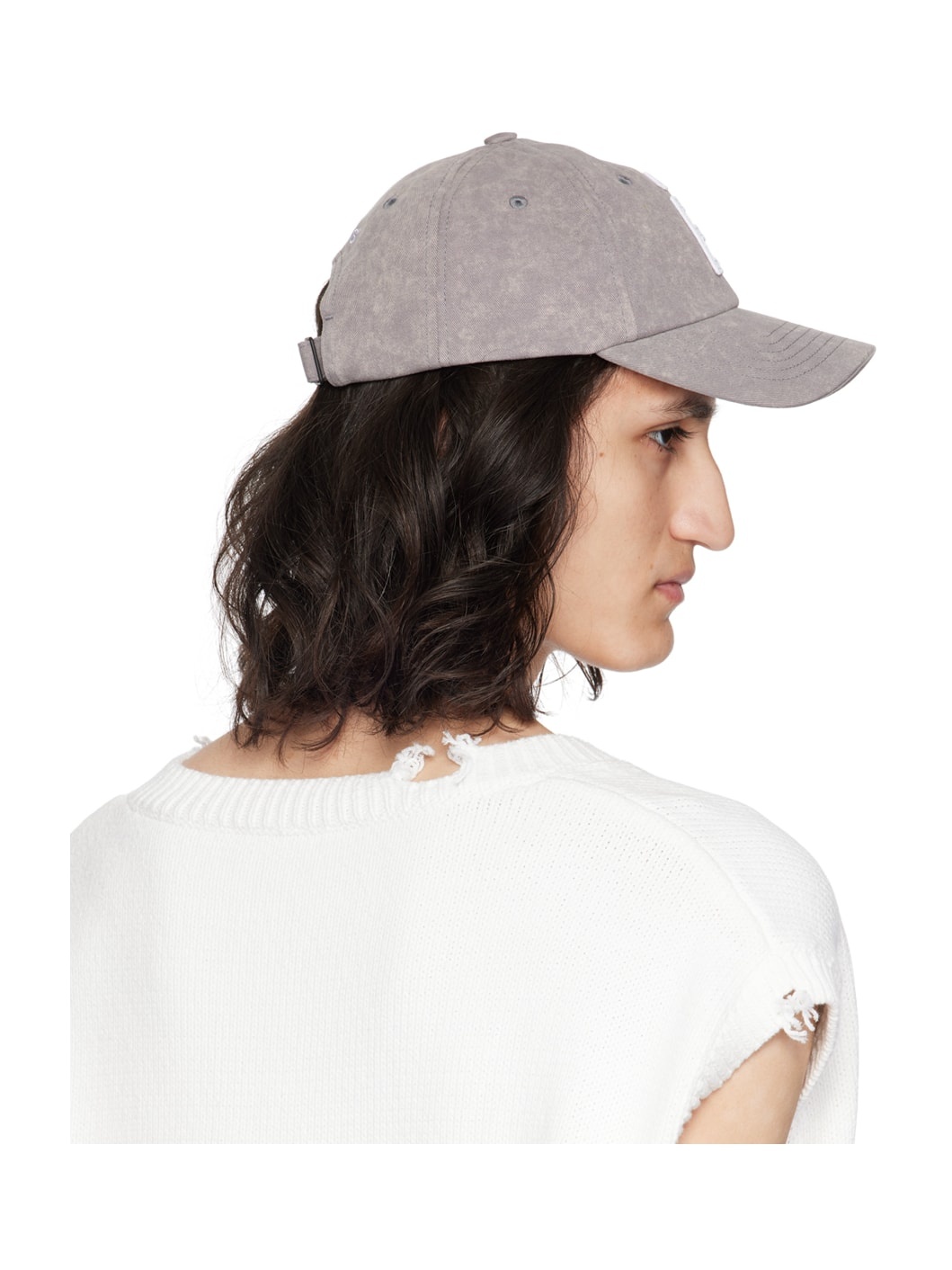 Gray Booster Patch Bleached Cap - 3