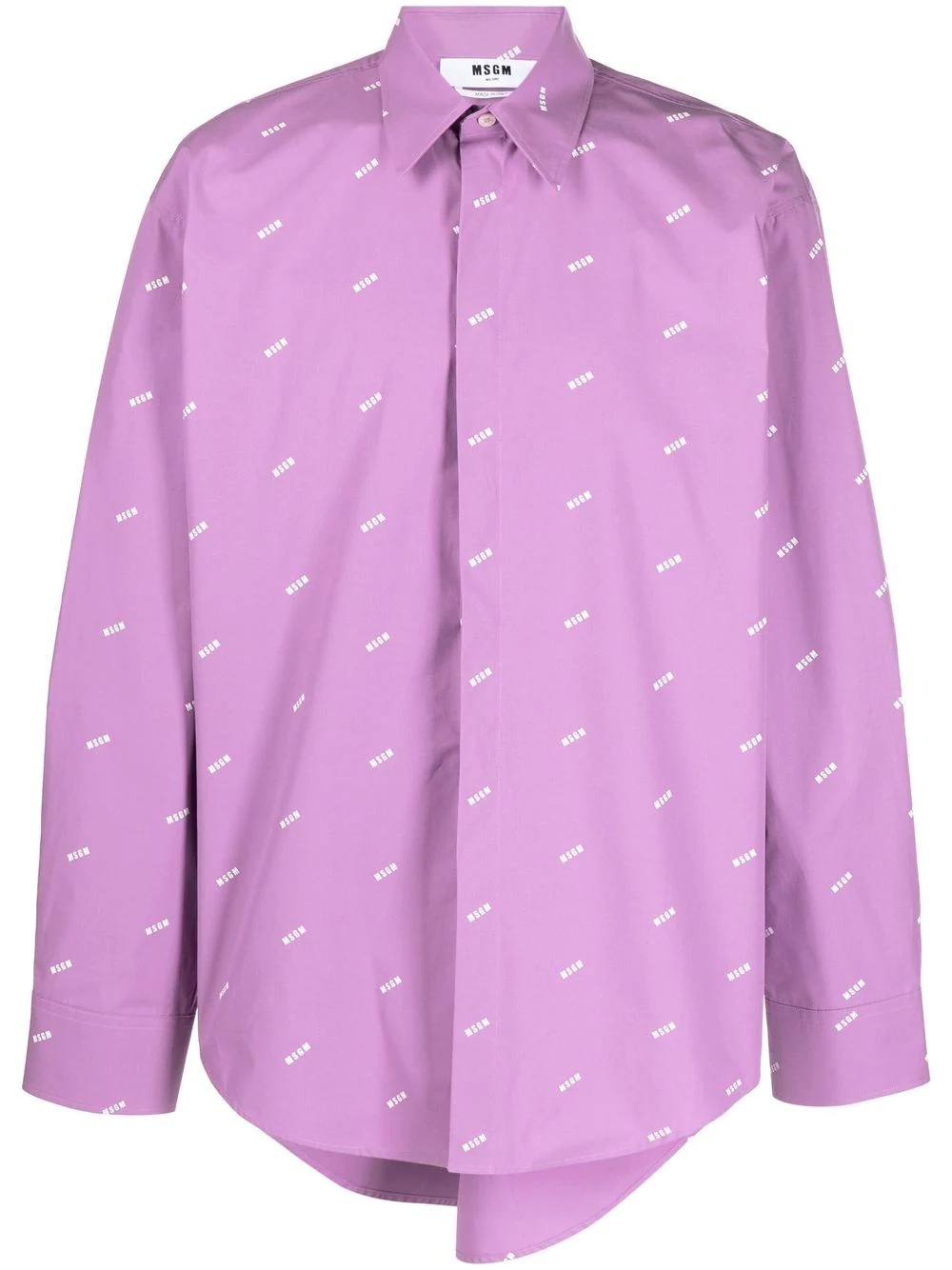 logo-print long-sleeve shirt - 1