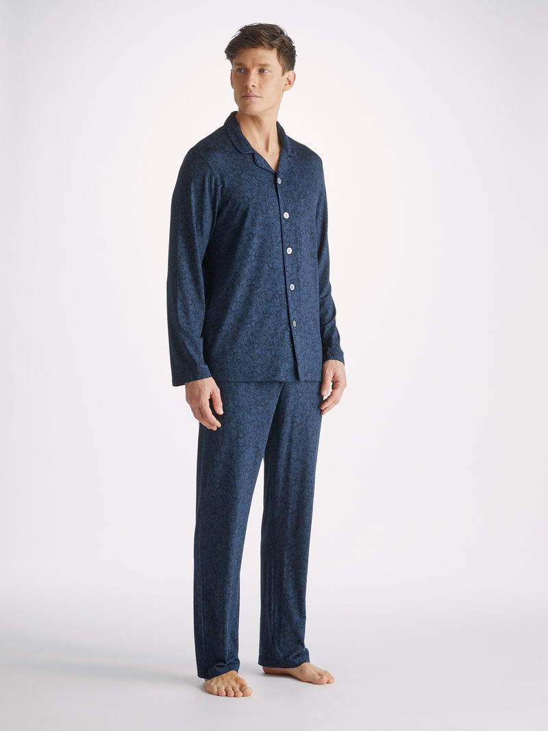 Derek Rose Men's Pyjamas London 10 Micro Modal Navy outlook