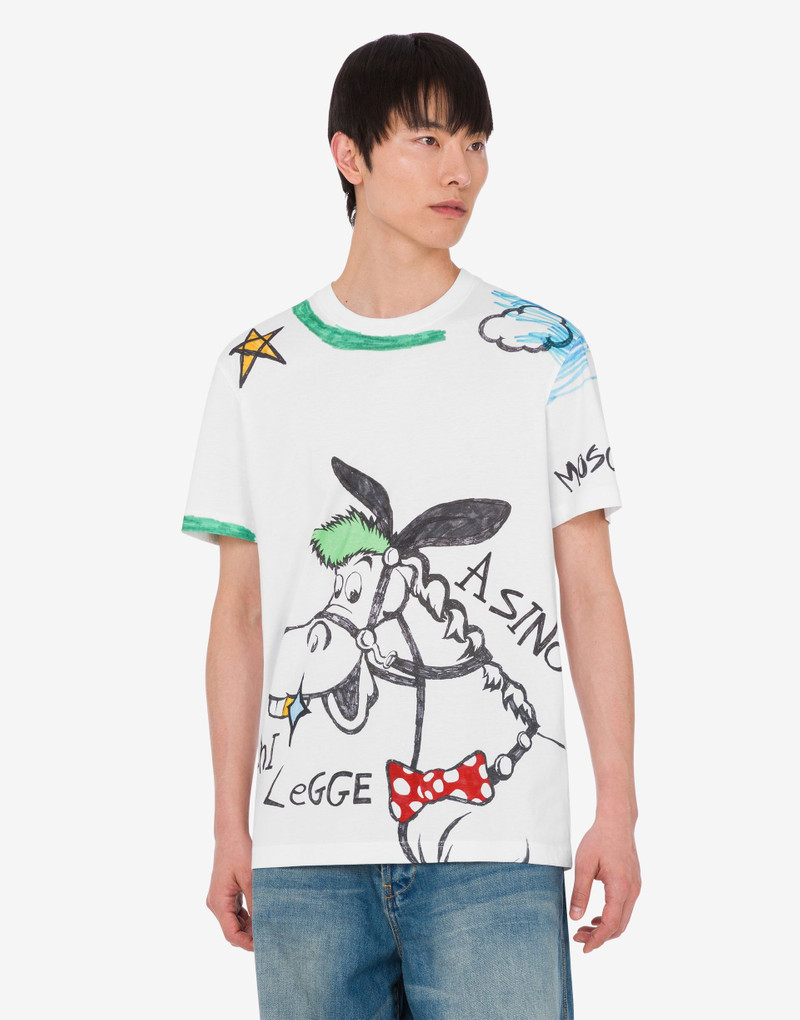 Moschino PRINTED ORGANIC COTTON JERSEY T-SHIRT outlook