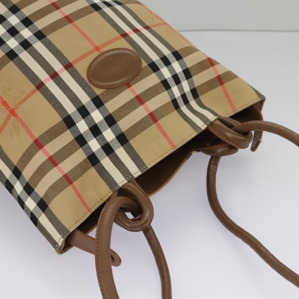 Burberry Nova Check Shoulder Bag Canvas Beige Gold - 6