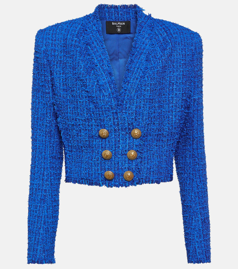 Cropped tweed blazer 1