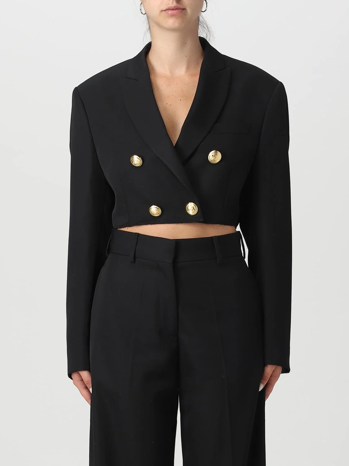 Palm Angels double-breasted virgin wool blend blazer - 1