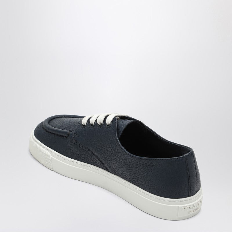 Prada Blue Baltic Hammered Leather Sneaker Men - 2