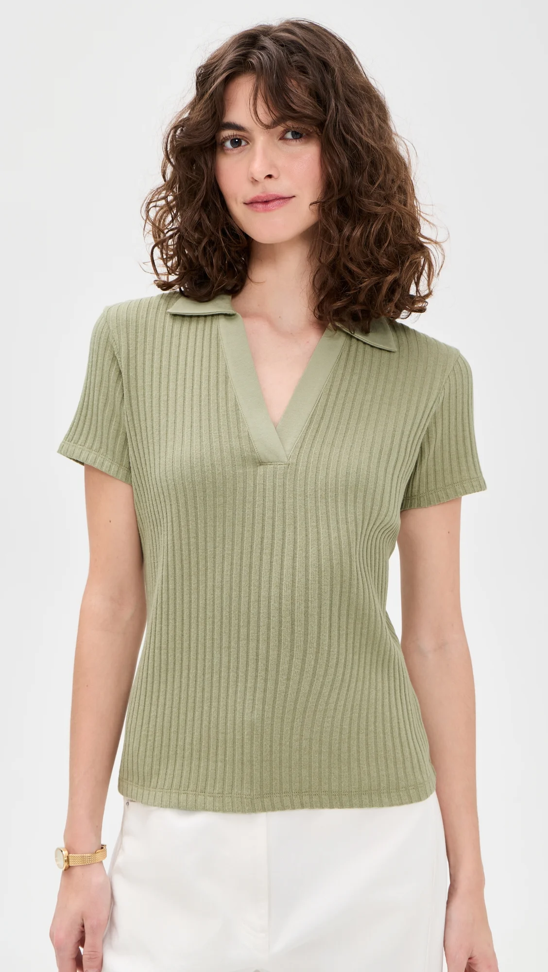 Rib Short Sleeve Polo - 1