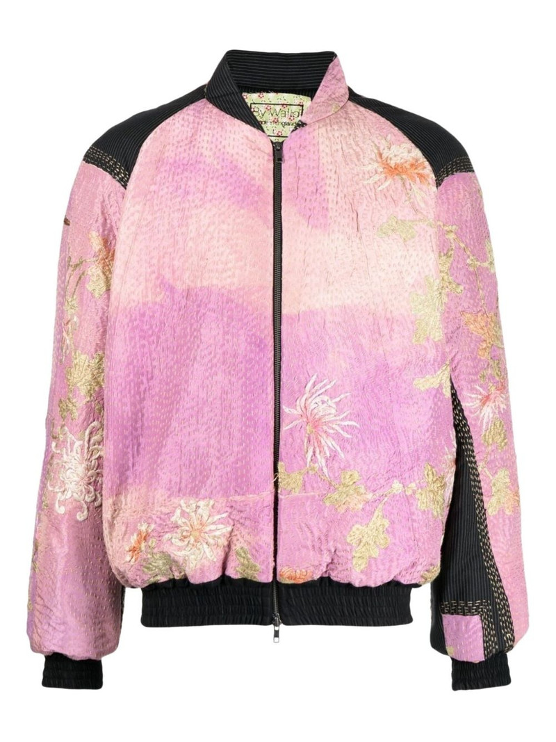 floral-embroidered bomber jacket 1