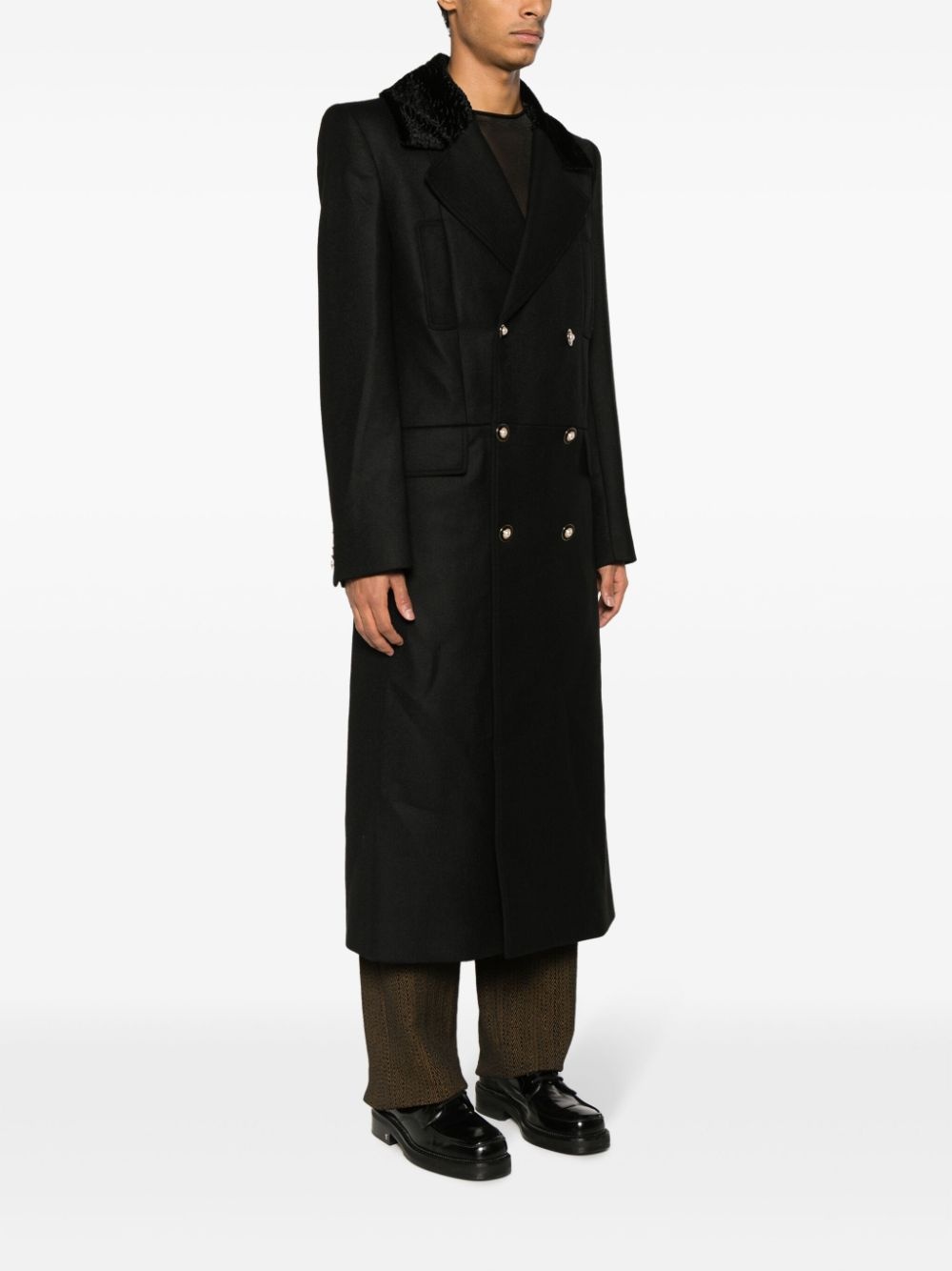 double-breasted wool coat - 3