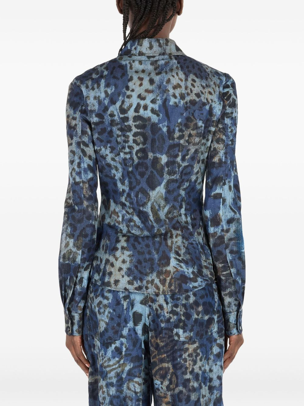 leopard-print button-up shirt - 4