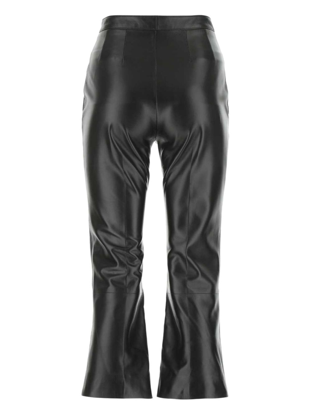 pleat-detail leather trousers - 2