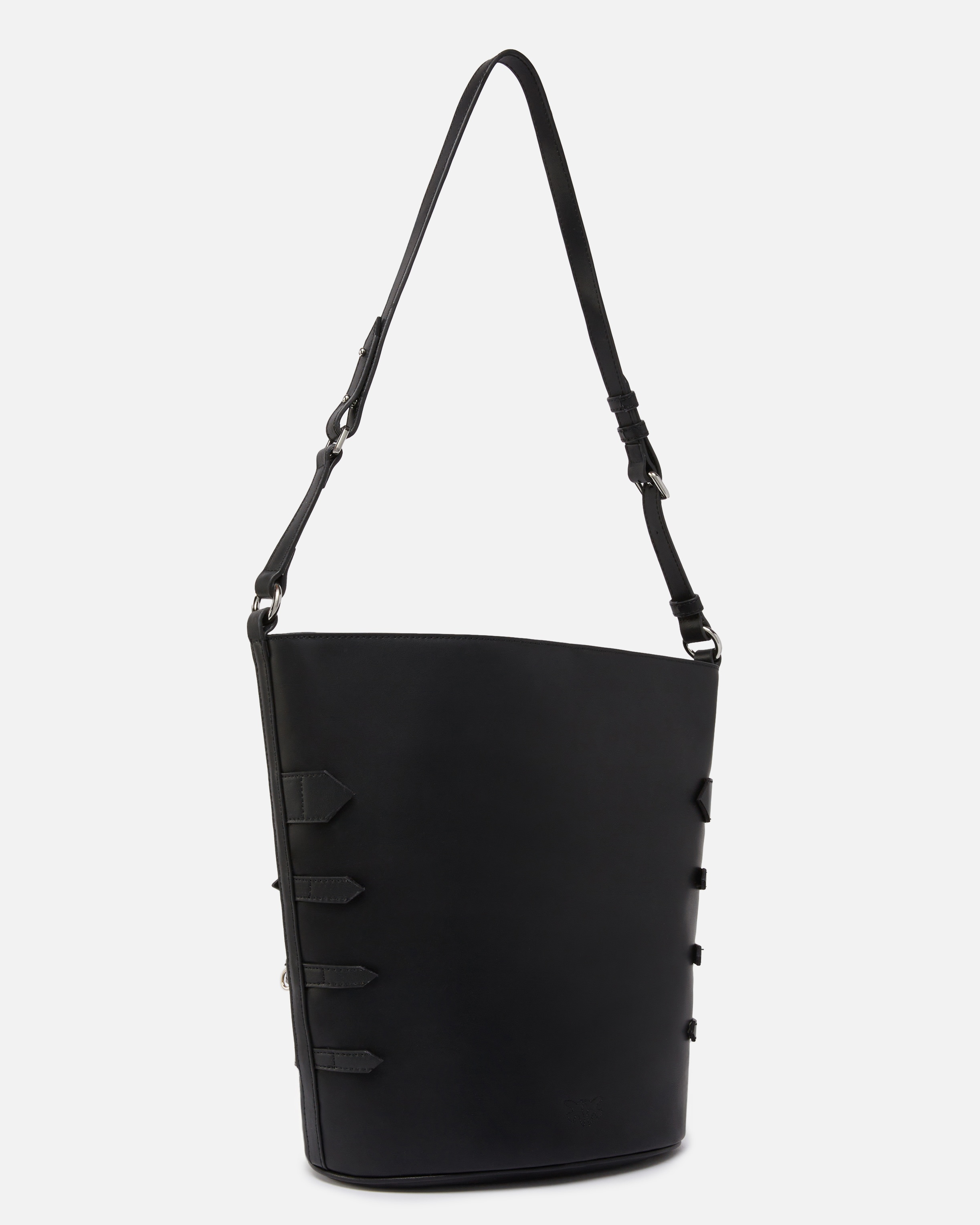 LARGE LEATHER BUCKET BAG WITH STRAPS - 2
