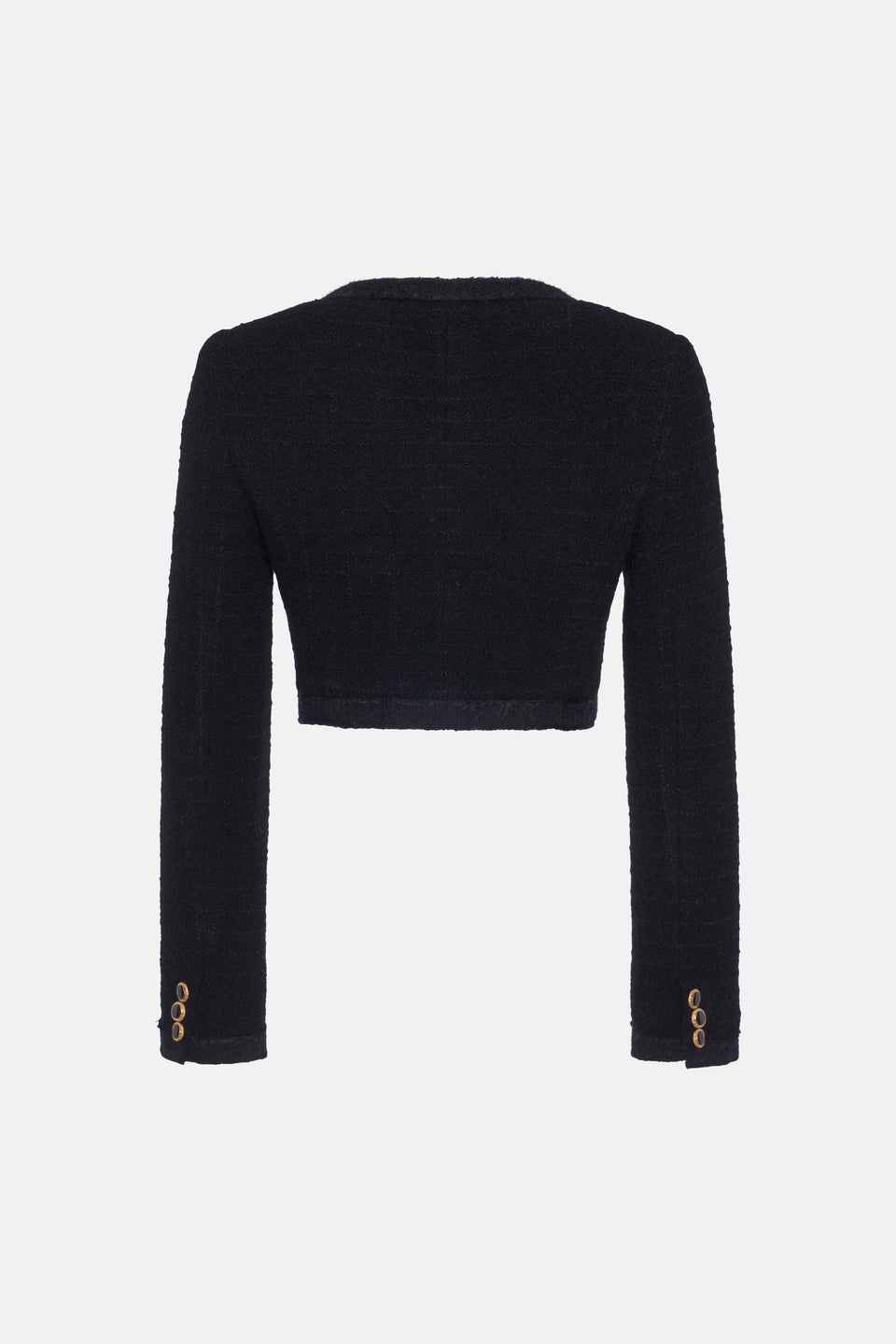 CHECKED TWEED BOUCLE CROPPED JACKET - 2
