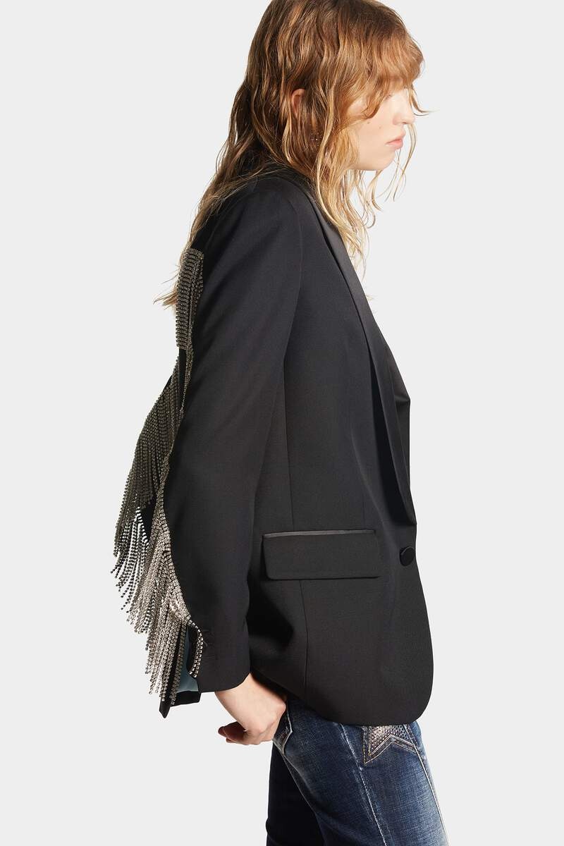 CRYSTAL FRINGED BLAZER - 3