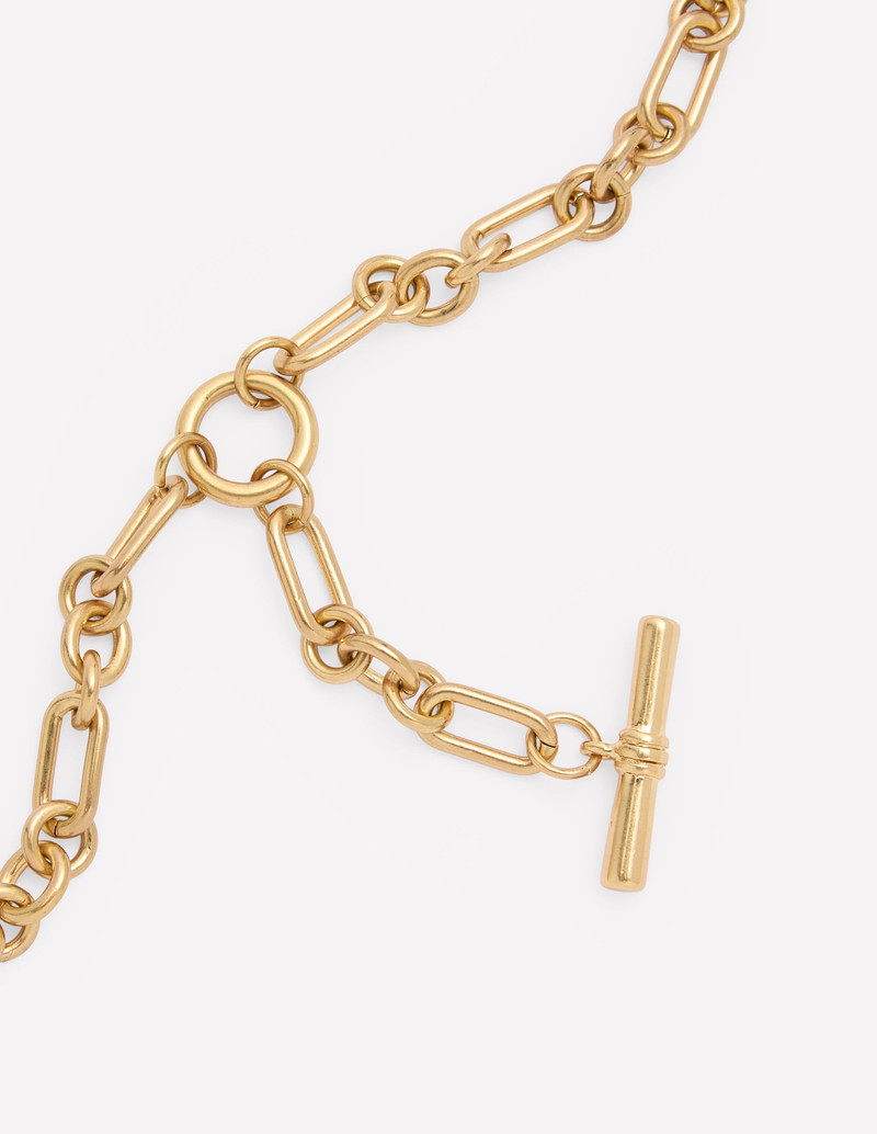 Drop Chain T-bar Necklace-Gold Colour 3