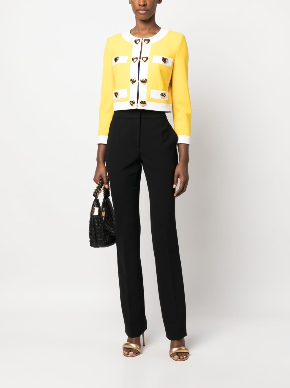 heart-appliqué cropped jacket - 2