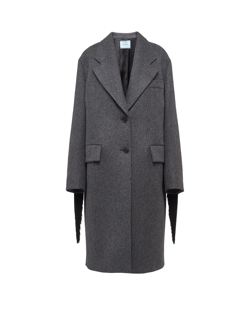 Single-breasted textured wool coat 1