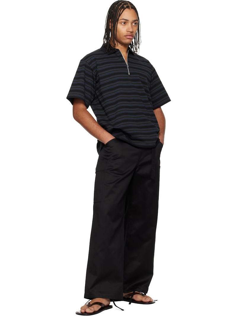 sacai Navy Horizontal Stripe Polo outlook