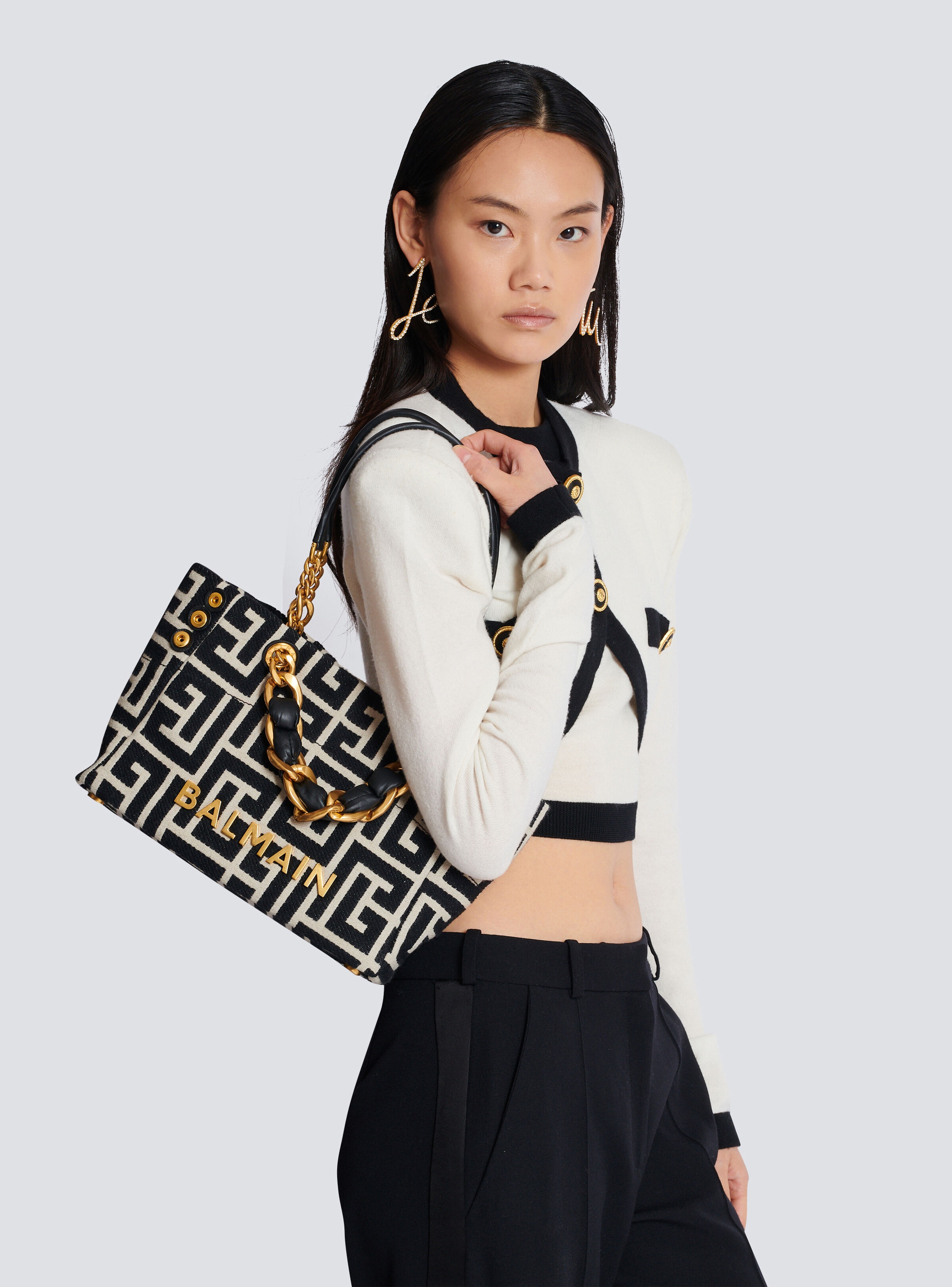 Small 1945 Soft monogrammed jacquard tote bag - 9