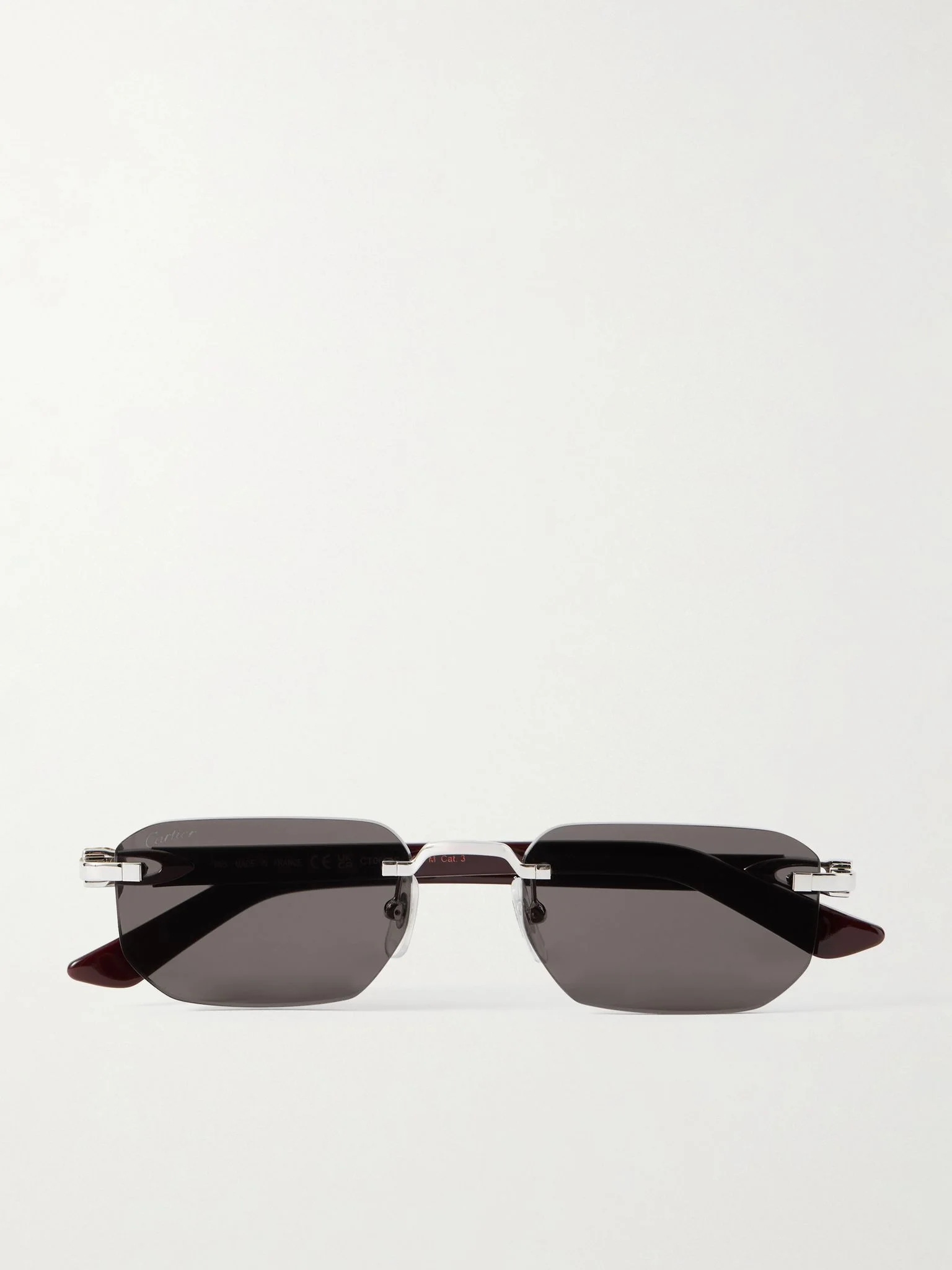 Signature C Square-Frame Silver-Tone Metal and Acetate Sunglasses Silver - 1