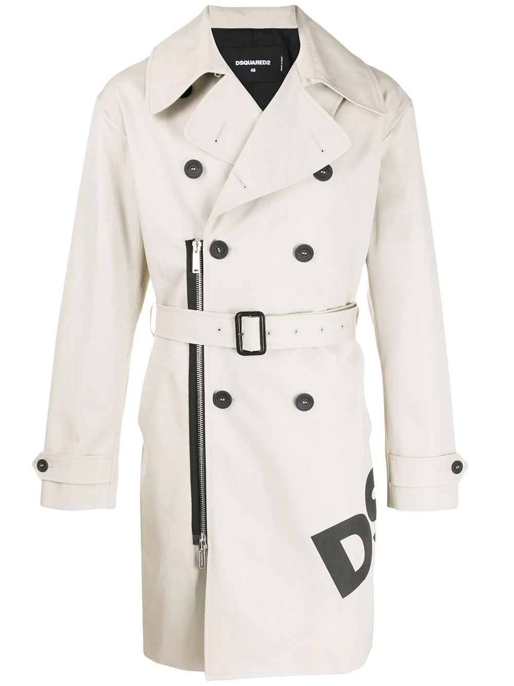 belted trench coat - 1