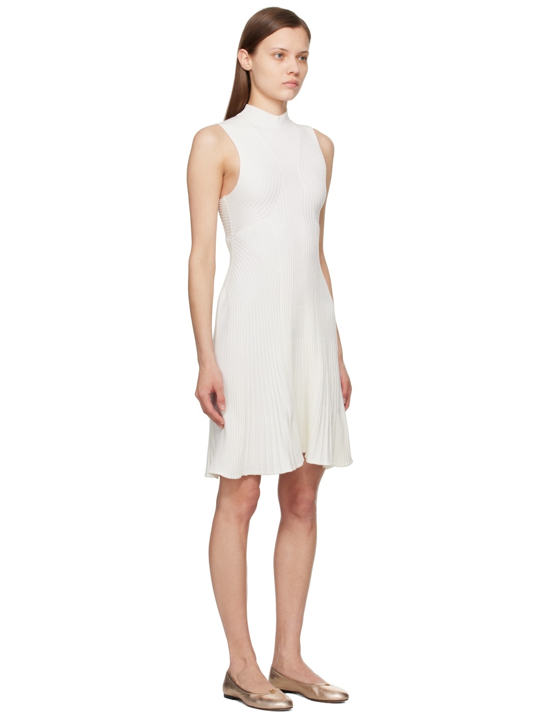 Off-White Sleeveless Midi Dress - 2
